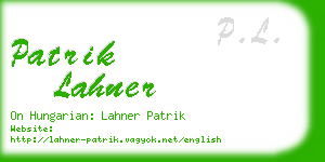 patrik lahner business card